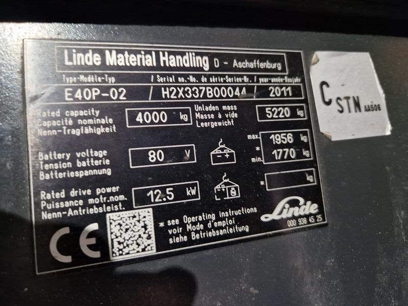 LINDE E40P-02, bateriový, TRIPLEX 6,3m, plně funkční, BATERIE r.v.2021! K PRODEJI i PRONÁJMU